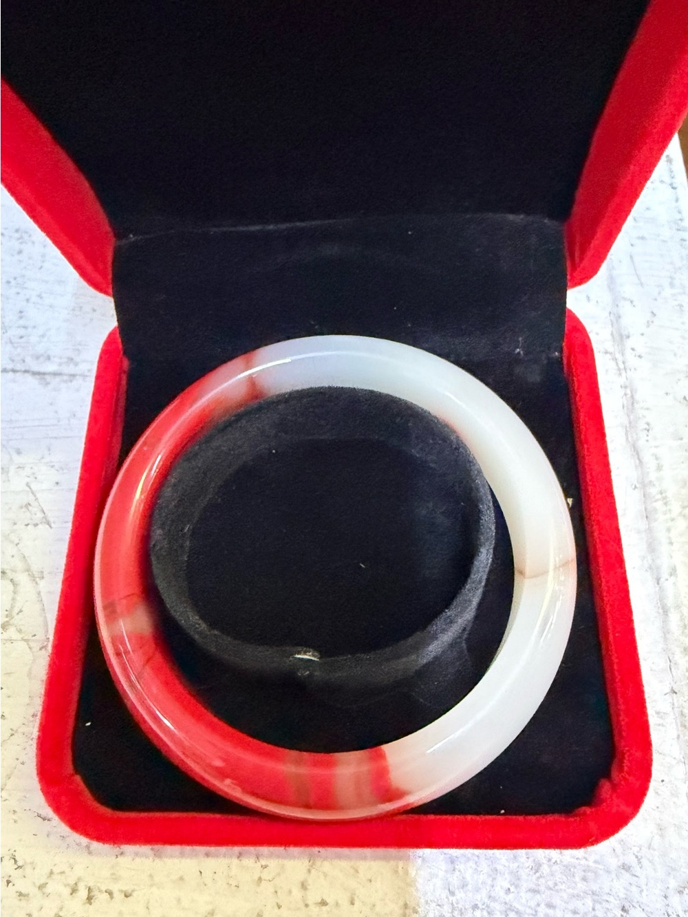 Natural Hetian White and Red bloodstone Jade Bangle